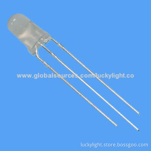 F5 Red and Green Bi-color 3-pin LED Lamp, 625nm Red, 570nm Yellow Green, High-efficiency